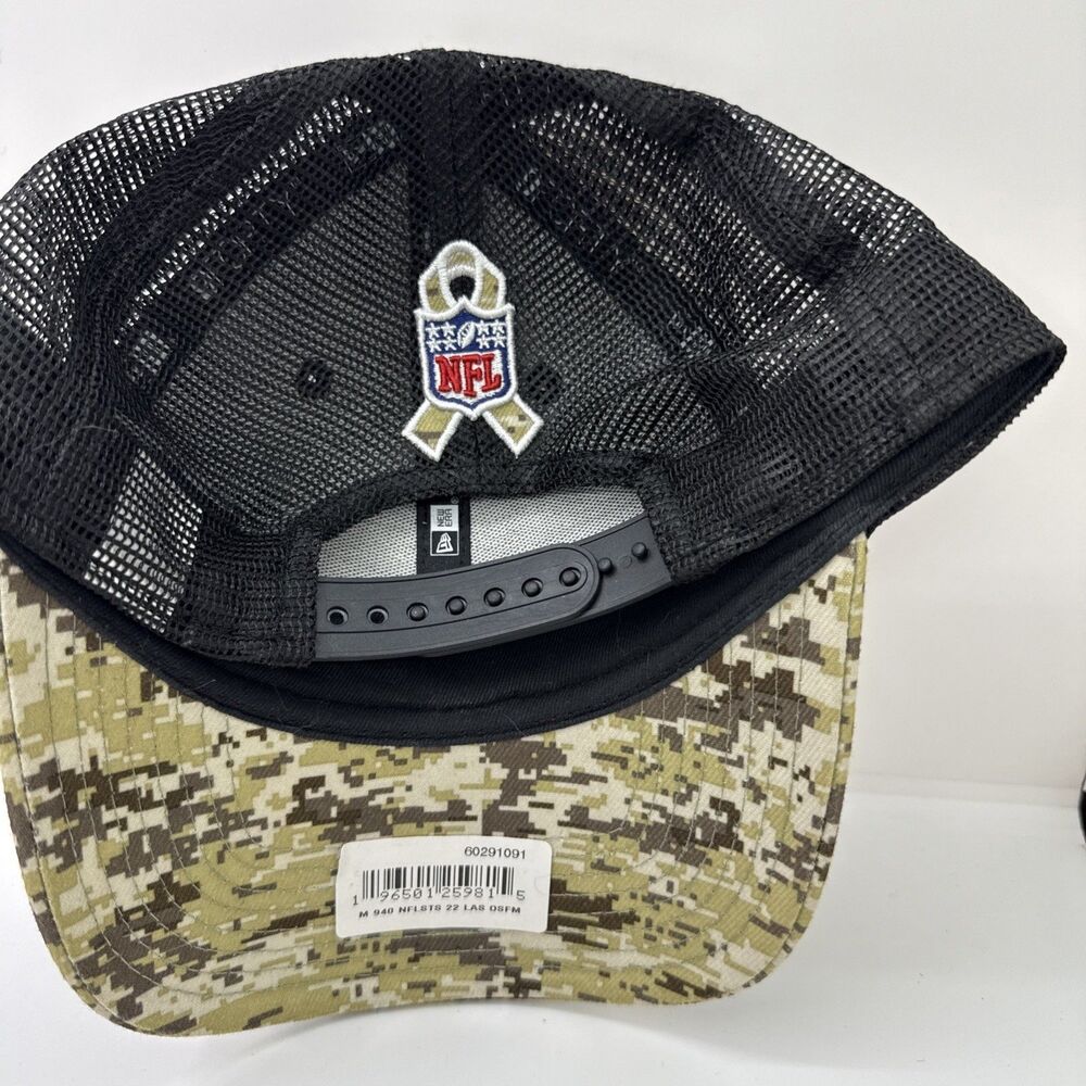 Las Vegas Raiders New Era Salute to Service 9Forty Camo Cap Trucker Hat Snapback - Picture 5 of 7